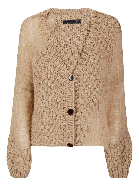 Handmade butto-fastening cardigan