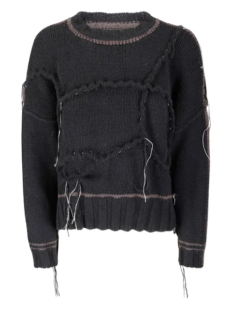 Handmade panelled stitch-detail sweater