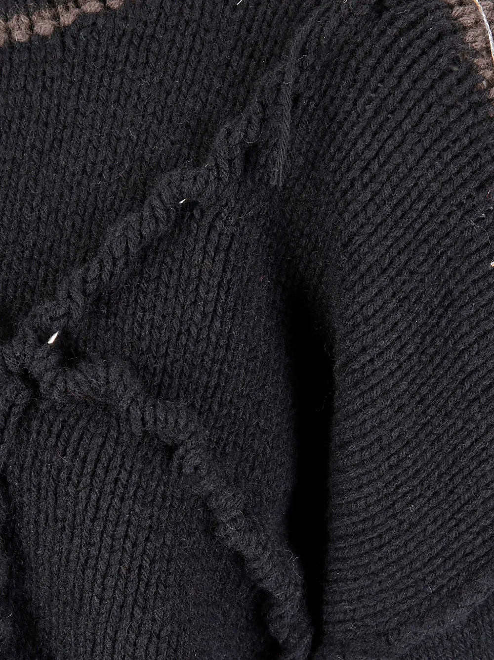 Handmade Panelled Stitch-detail Sweater In Black