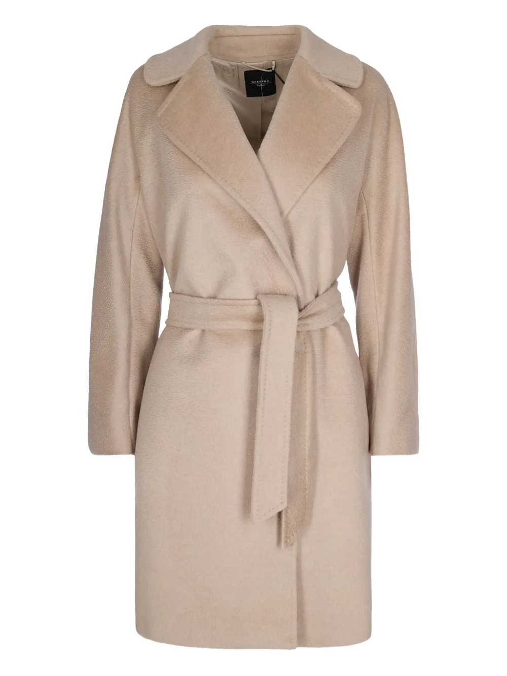 Max Mara Belted Virgin-wool Coat In Neutral