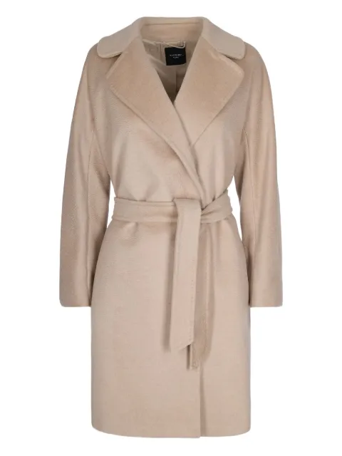 Max Mara manteau en laine vierge à taille ceinturée