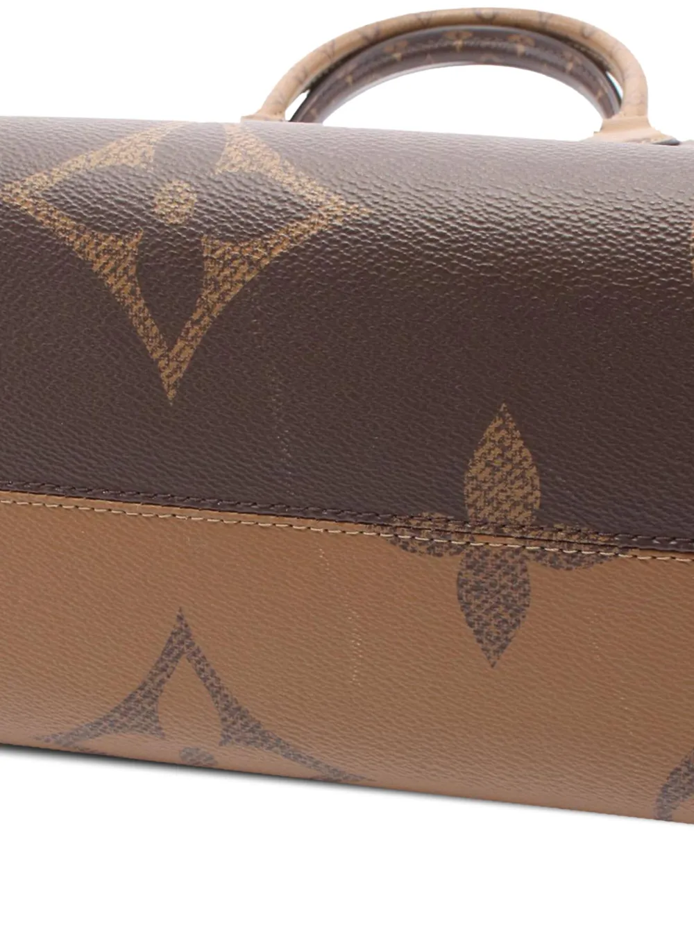 Pre-owned Louis Vuitton 2021-2025 Monogram Giant Onthego Mm Satchel In Brown