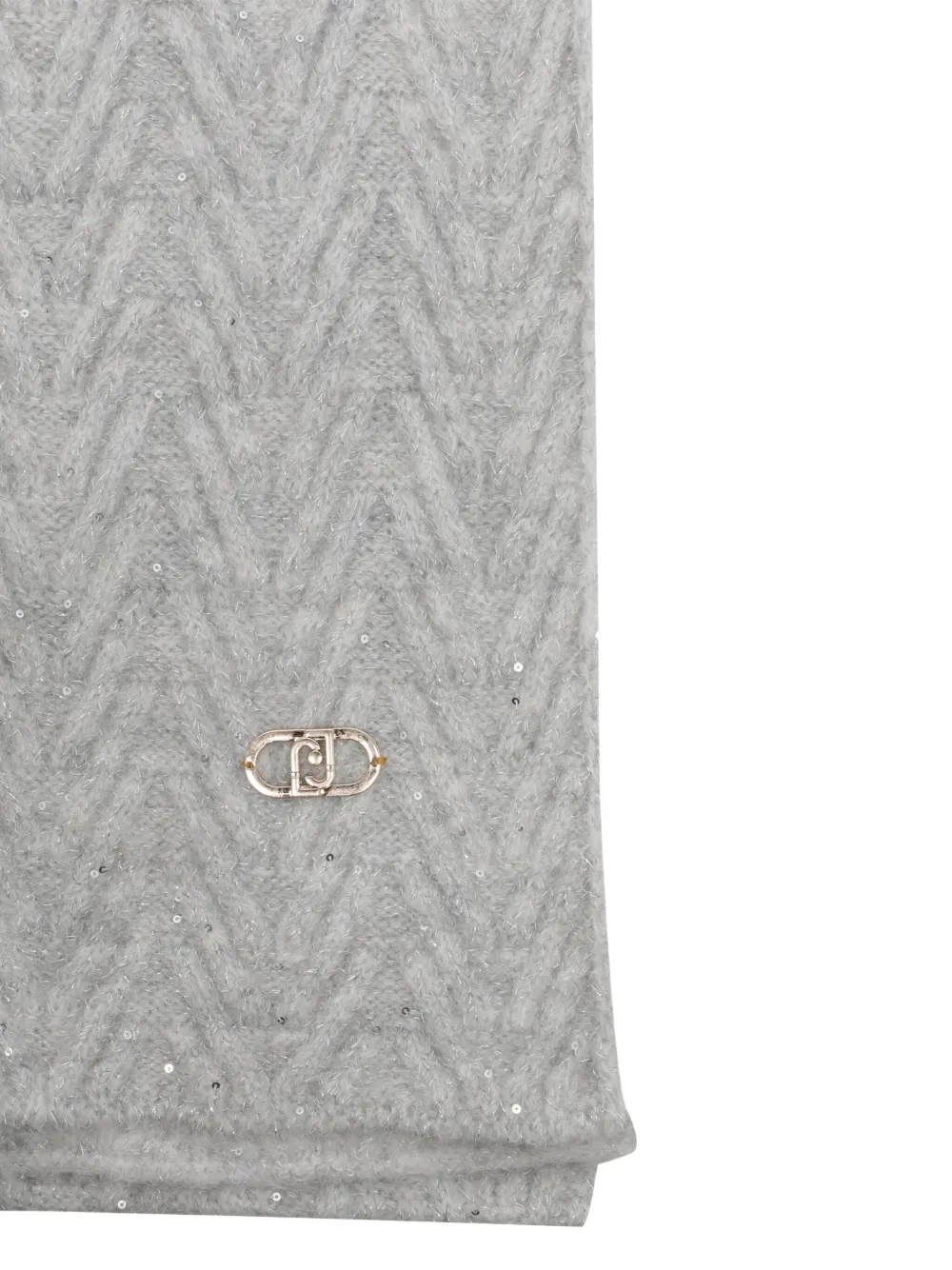 LIU JO logo-plaque chevron scarf - Grijs
