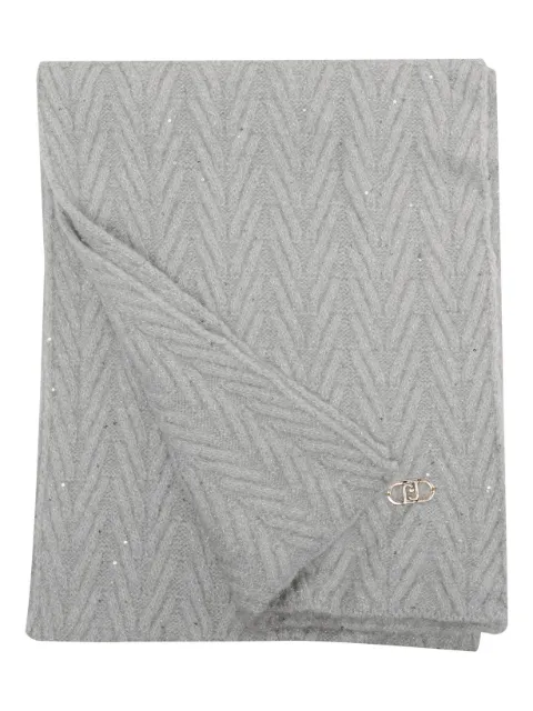 LIU JO logo-plaque chevron scarf