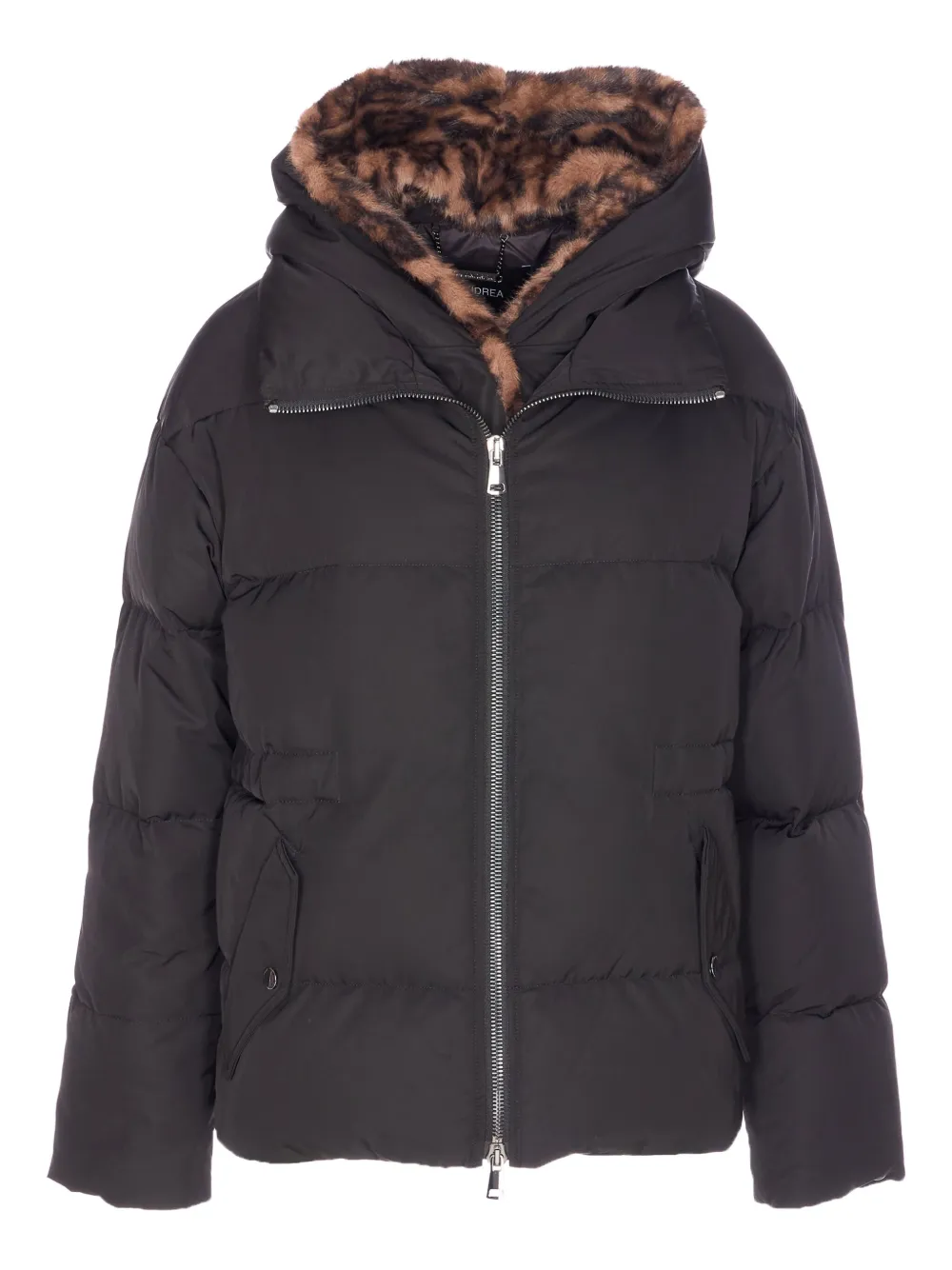 LOU ANDREA removable hood padded jacket | Black | Image 1
