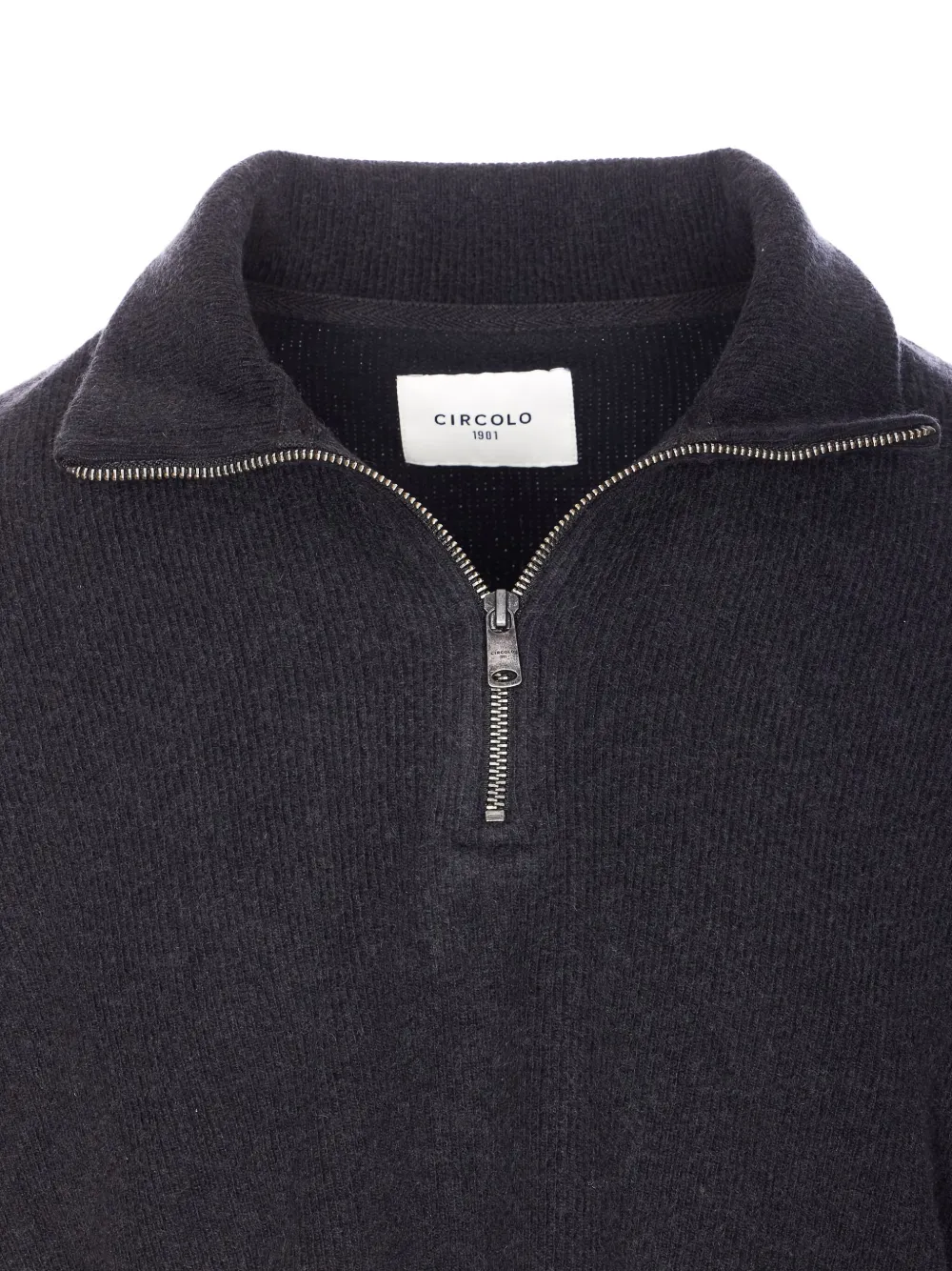 Circolo 1901 Half-zip High-neck Sweater In Gray