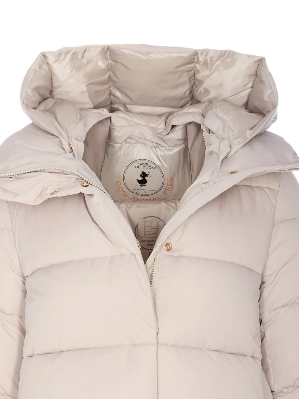 Save The Duck Removable-hood Padded Jacket In Neutral