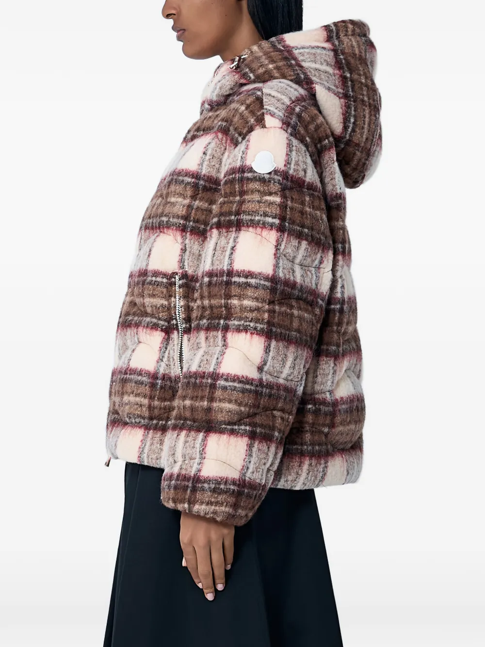  Moncler Flannel Down Jacket - Brown 