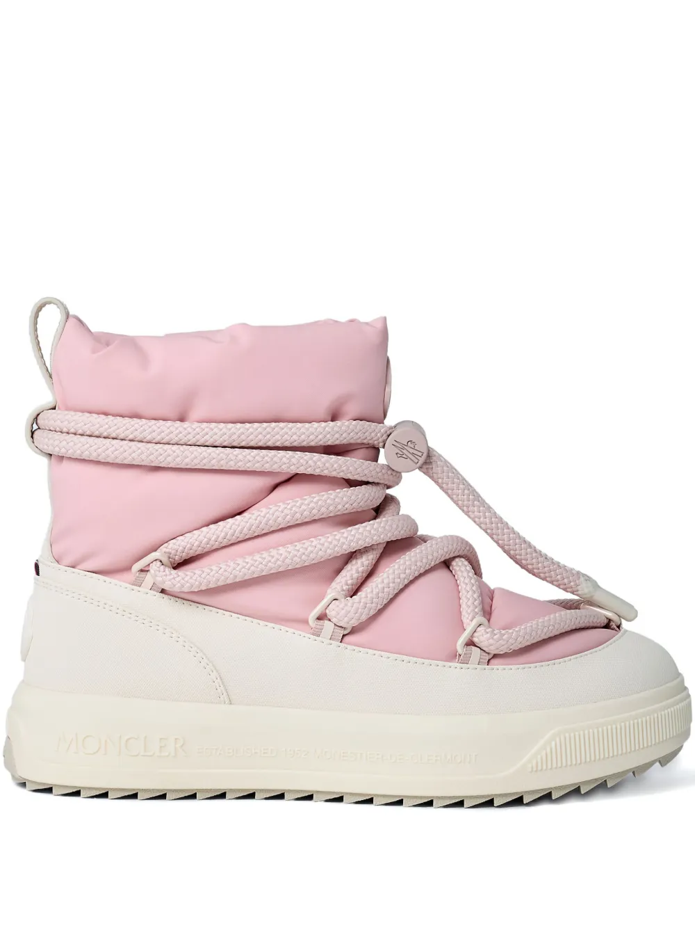 Moncler Padded Lace-up Boots In Pink