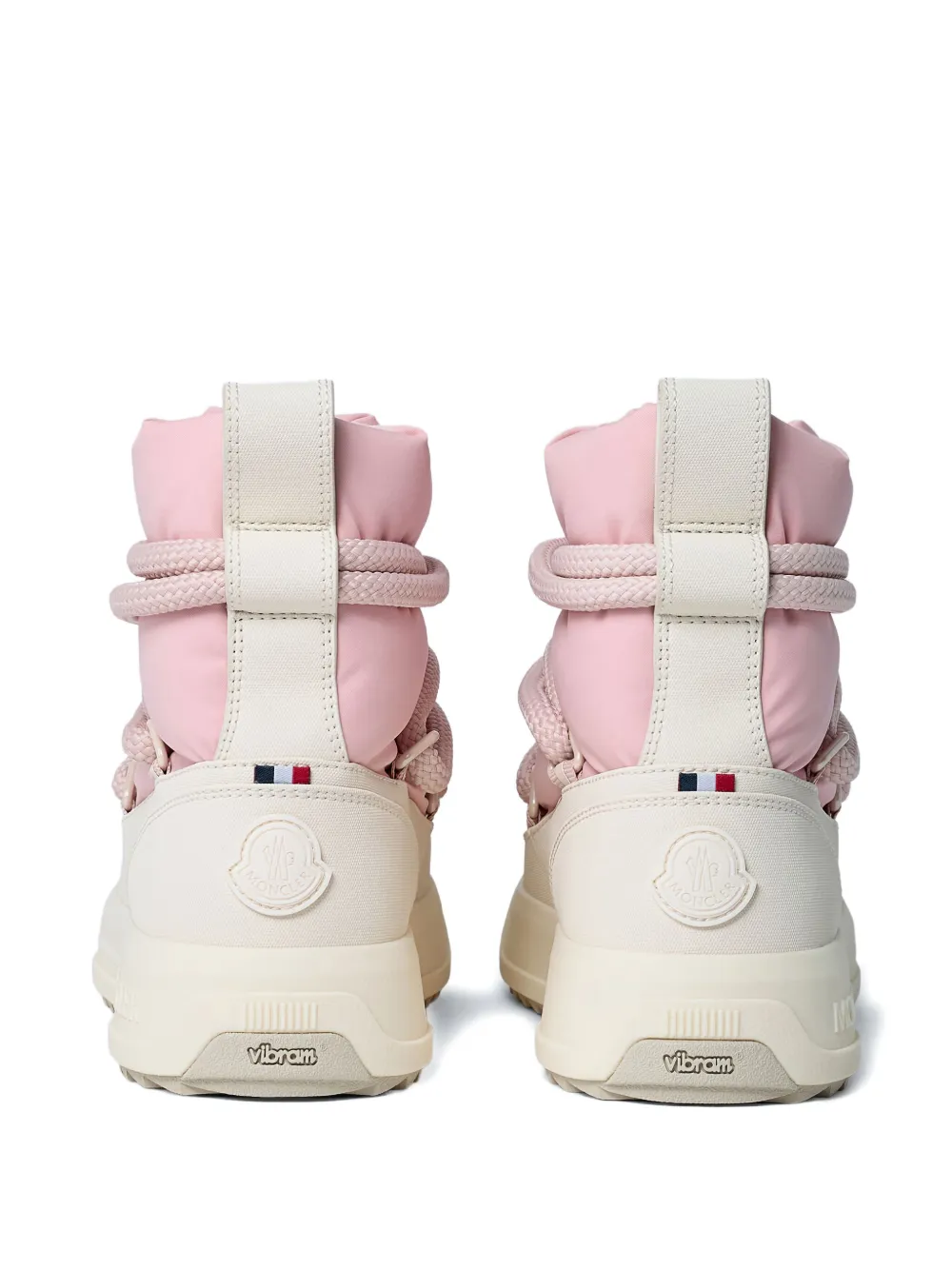 Moncler Padded Lace-up Boots In Pink
