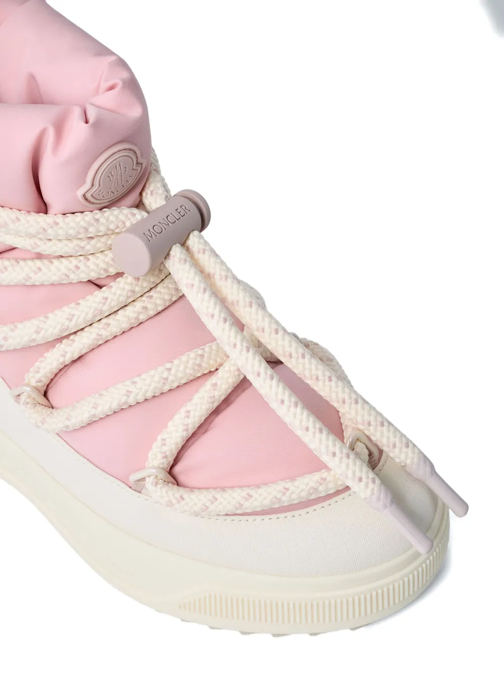 Moncler Padded Lace-up Boots In Pink
