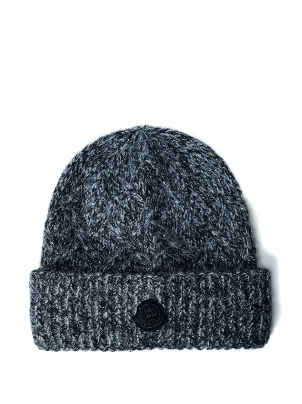 Moncler logo motif beanie hat - Grigio