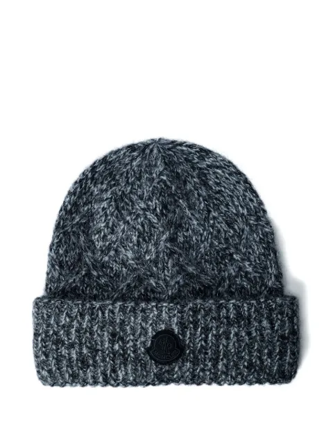 Moncler logo motif beanie hat