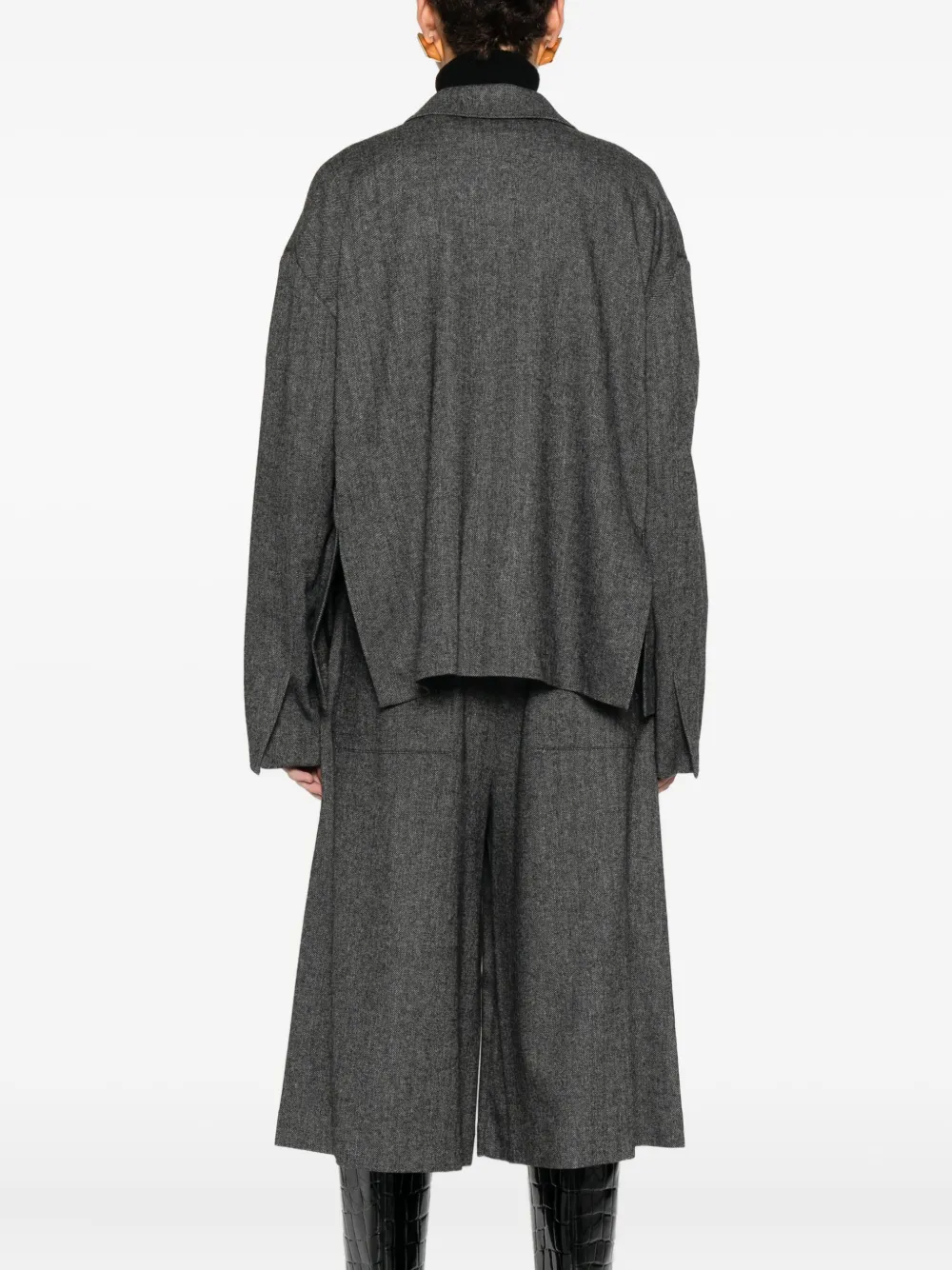 Solotre Single-breasted Blazer In Gray