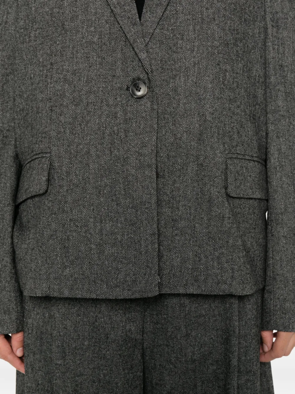 Solotre Single-breasted Blazer In Gray