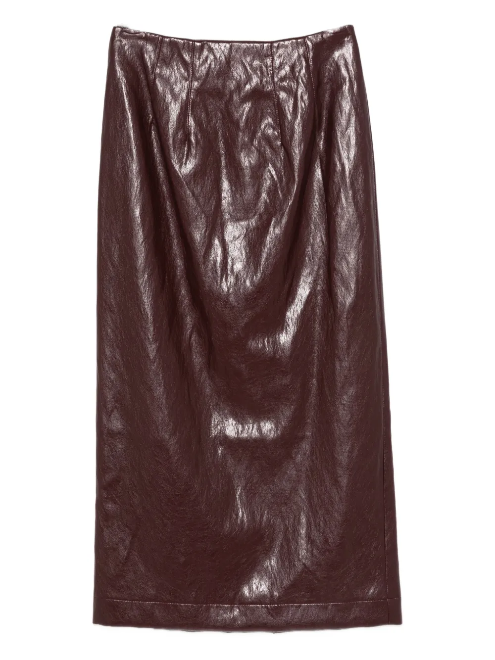 Solotre High-waist Midi Skirt In Brown