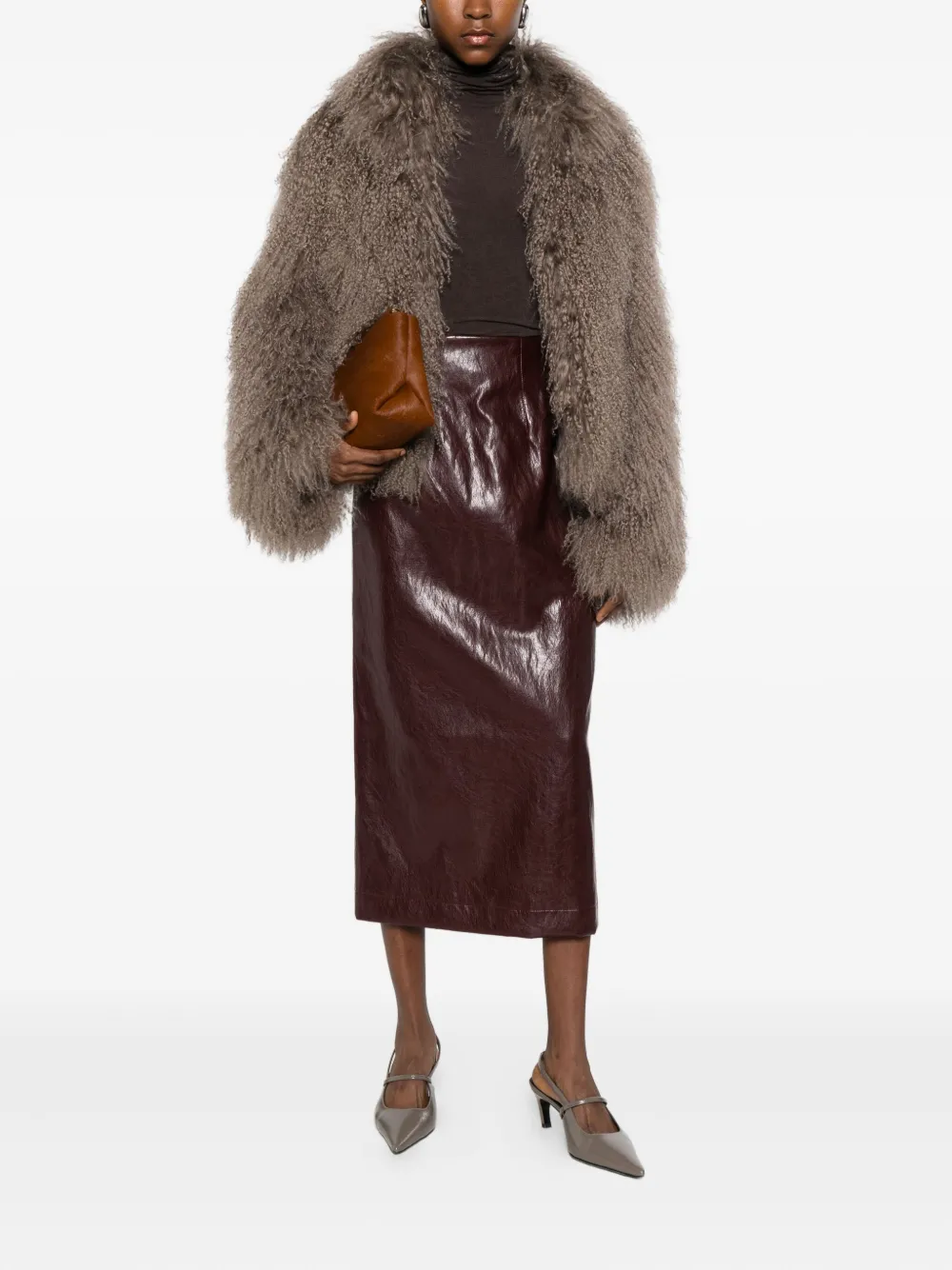 Solotre Long-sleeve Roll-neck Sweater In Brown