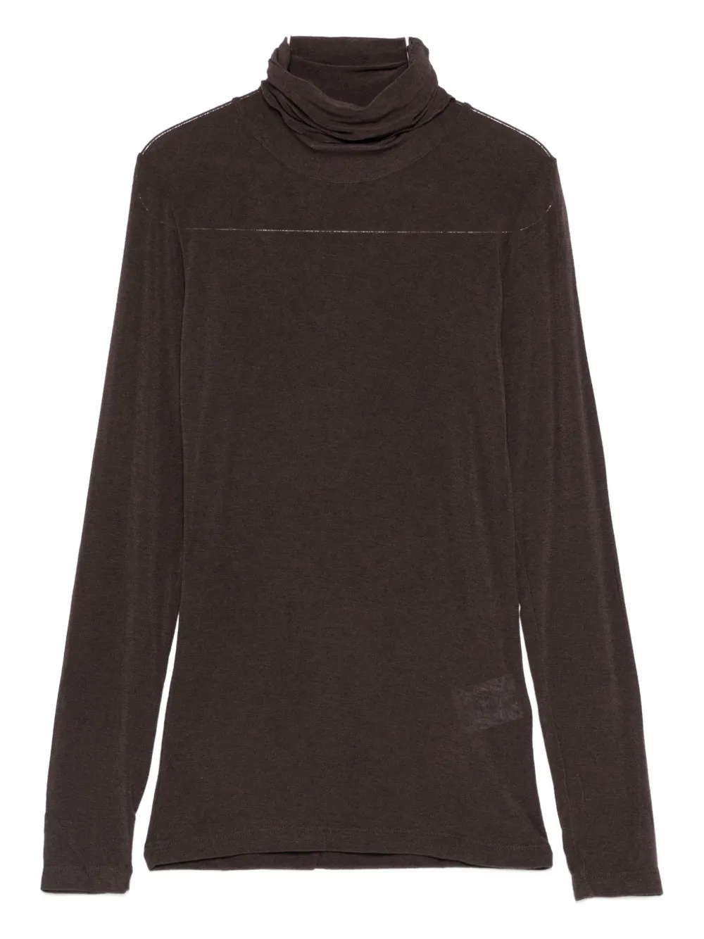 Solotre Long-sleeve Roll-neck Sweater In Brown