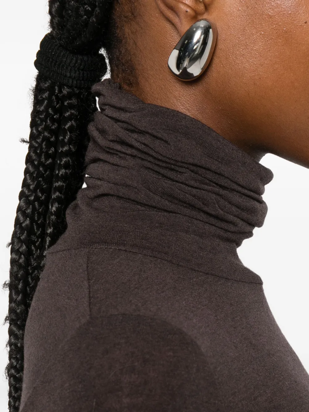 Solotre Long-sleeve Roll-neck Sweater In Brown