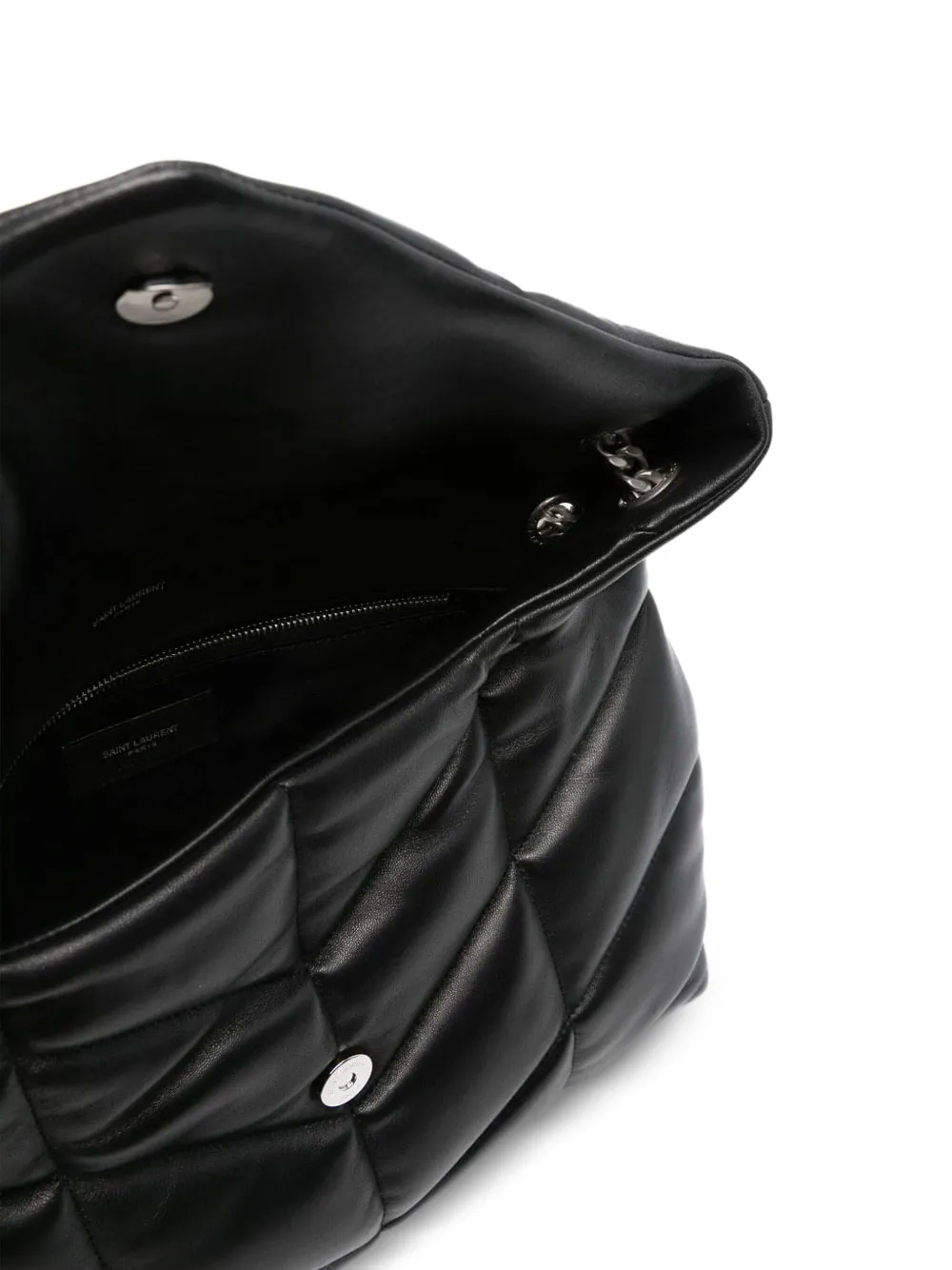 Saint Laurent Loulou gewatteerde schoudertas met chevron logo Zwart