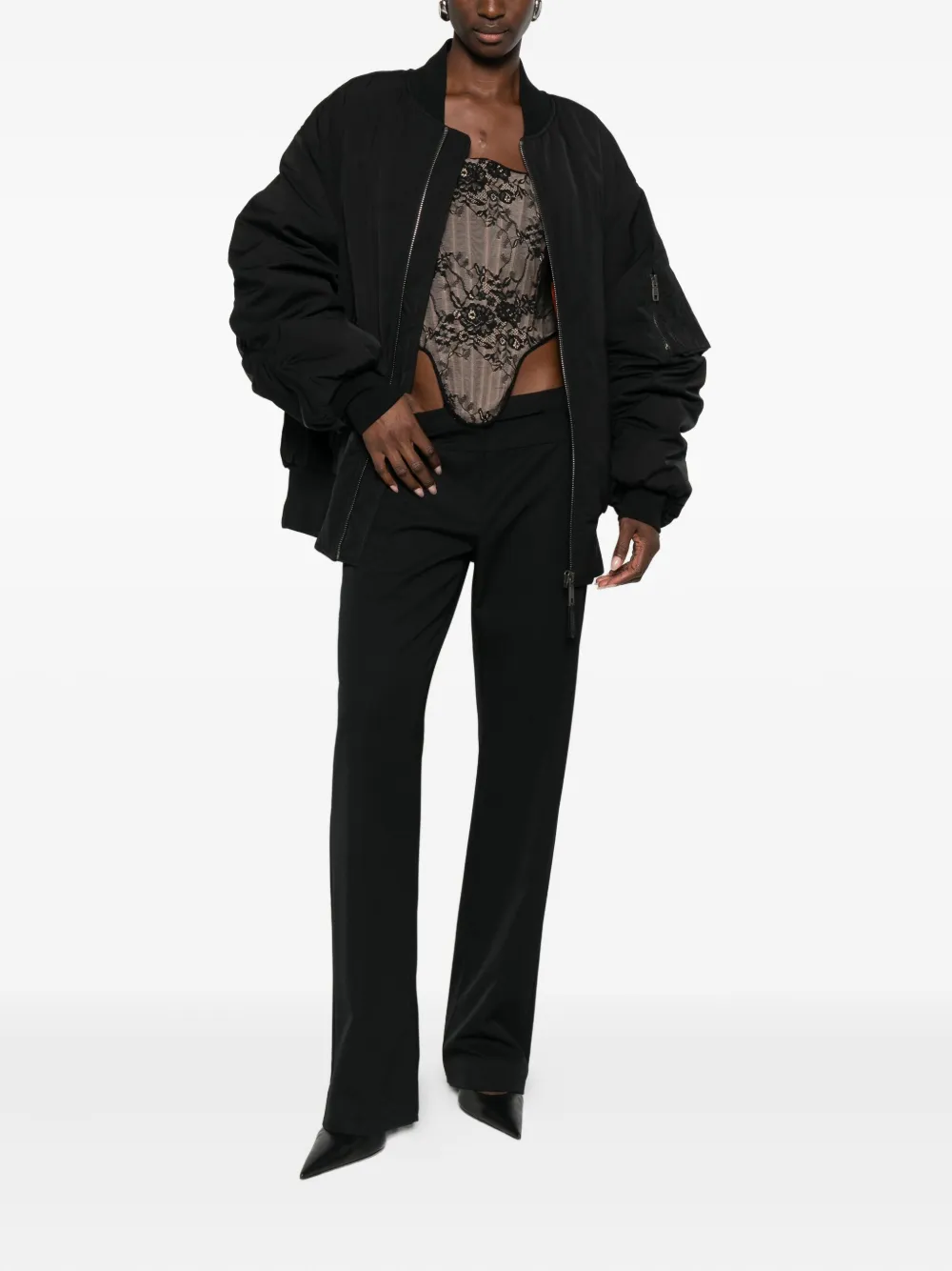 Dolce & Gabbana Zip-fastening Bomber Jacket In Black