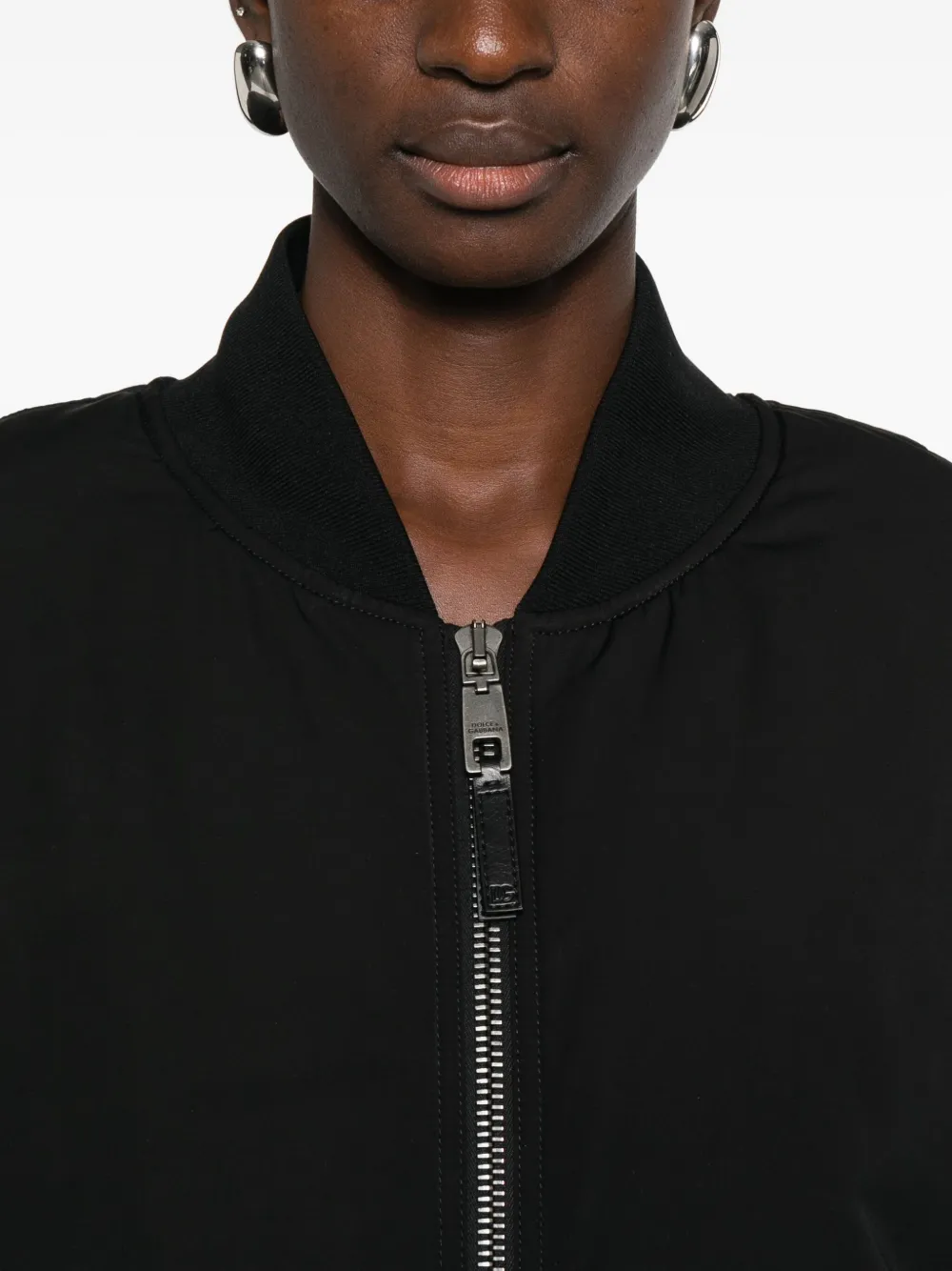 Dolce & Gabbana Zip-fastening Bomber Jacket In Black