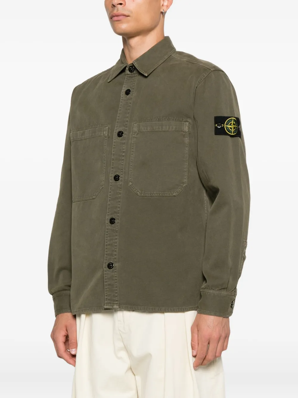 Stone Island Overhemd met Compass-logopatch Groen