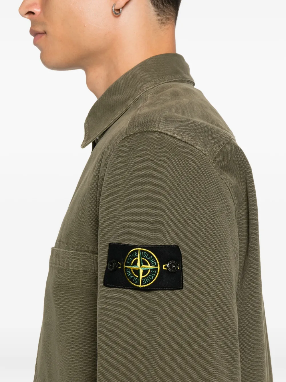 Stone Island Overhemd met Compass-logopatch Groen