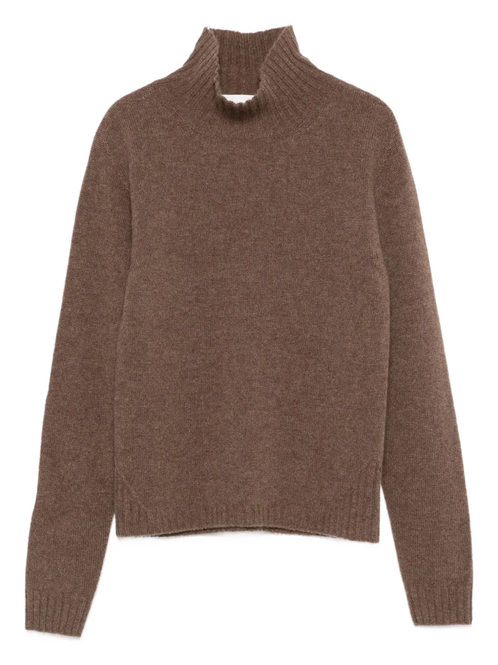Solotre Funnel-neck Sweater In Brown