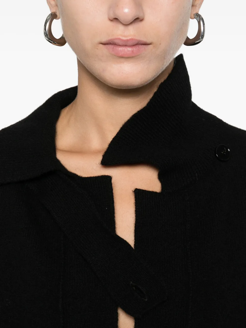 Solotre Polo-collar Sweater In Black