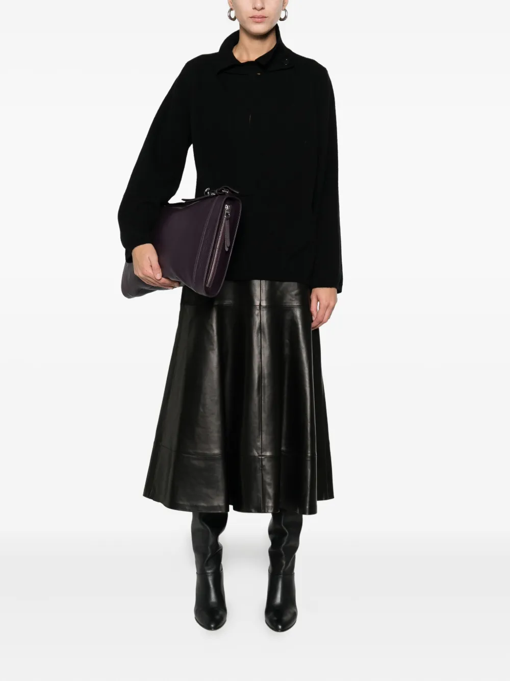 Solotre Polo-collar Sweater In Black