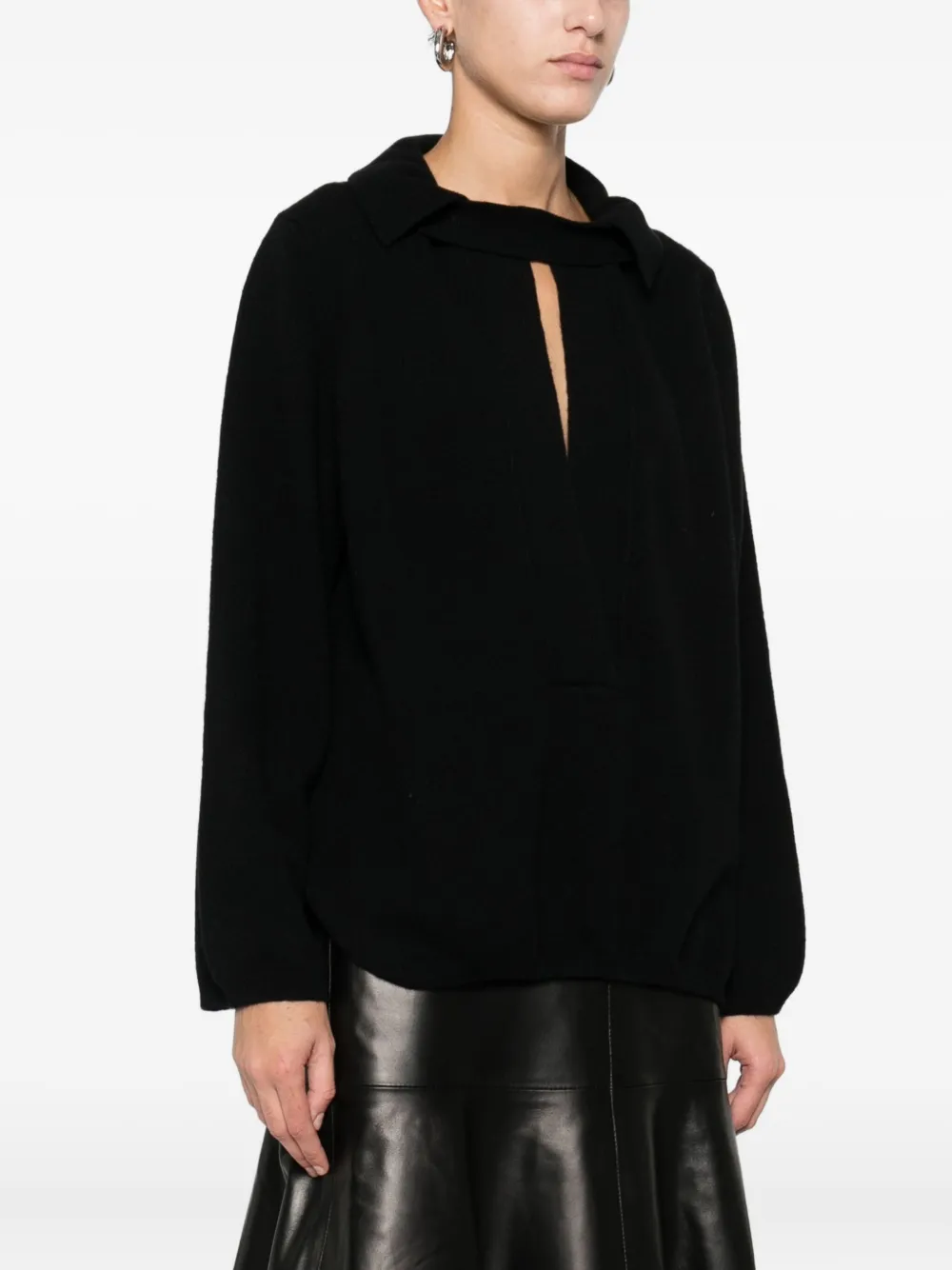 Solotre Polo-collar Sweater In Black