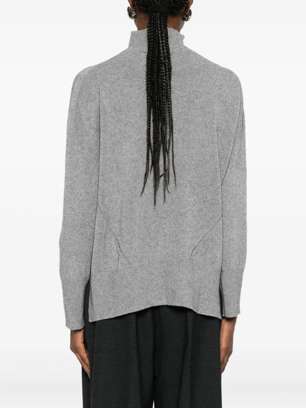 Solotre Funnel-neck Sweater In Gray