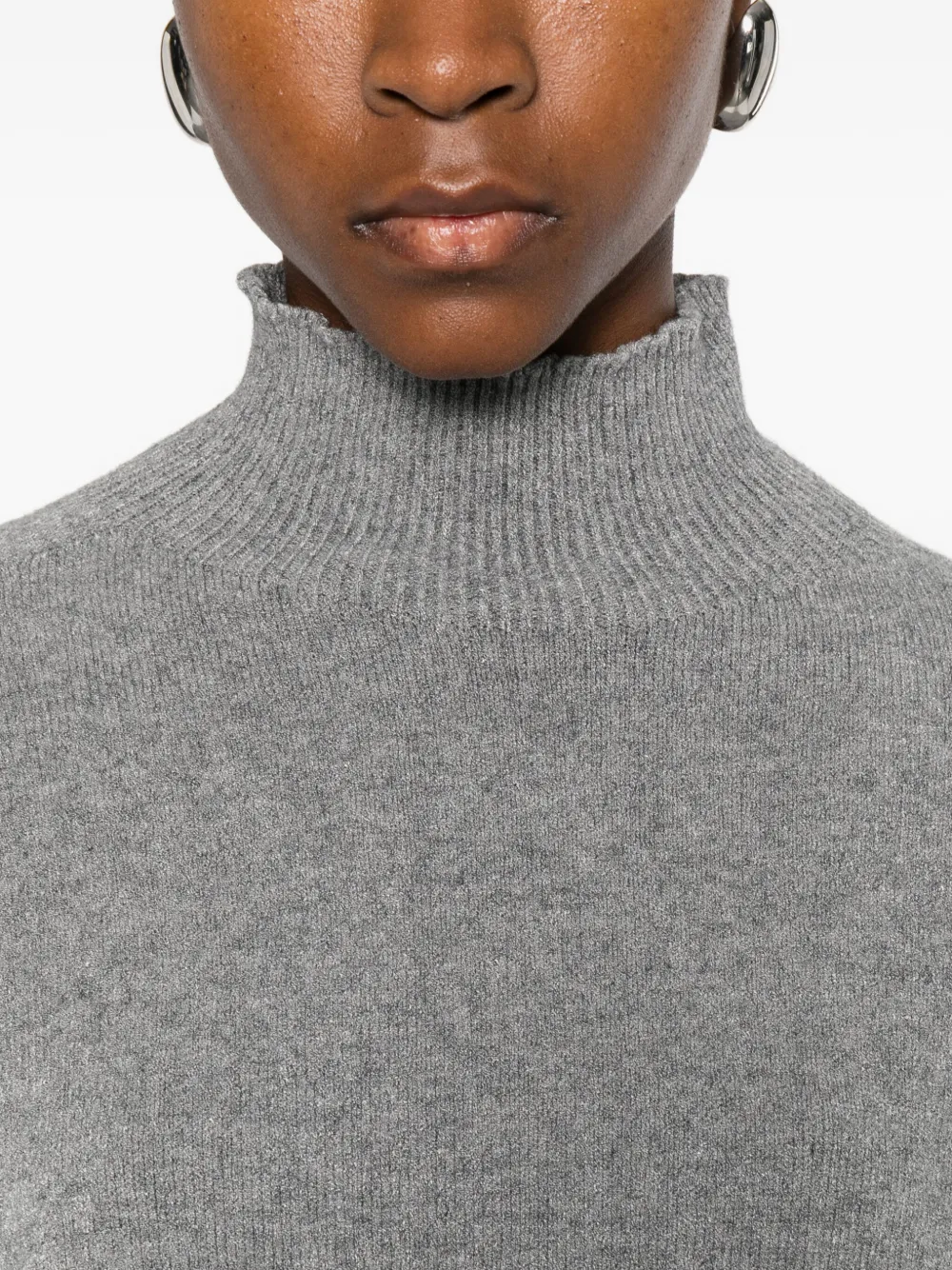 Solotre Funnel-neck Sweater In Gray
