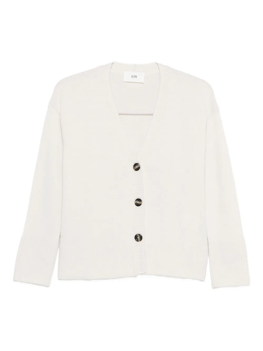 Solotre V-neck Cardigan In White