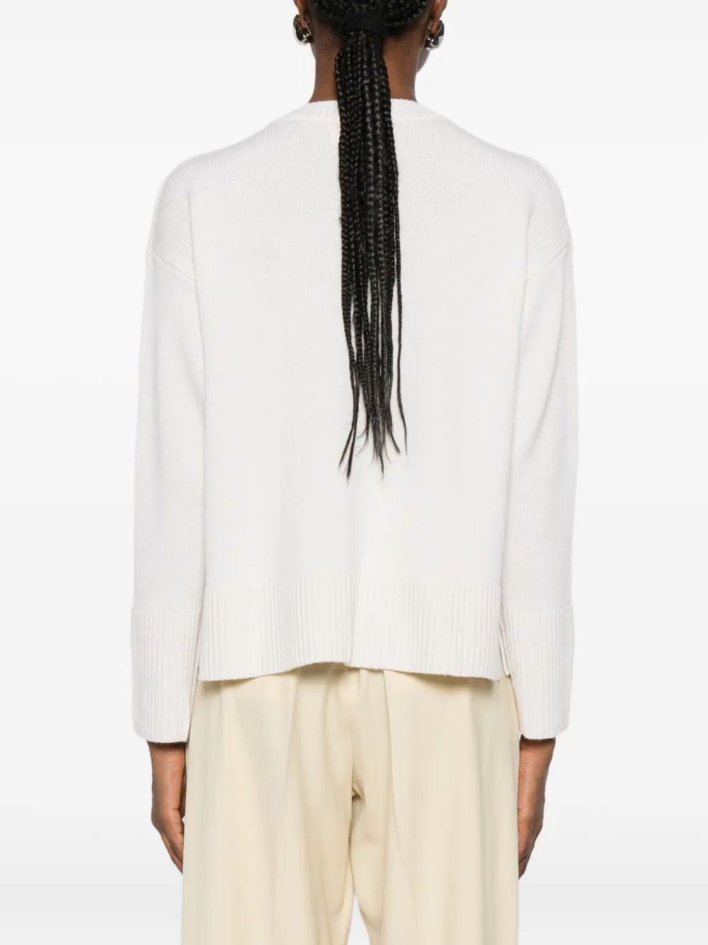 Solotre V-neck Cardigan In White