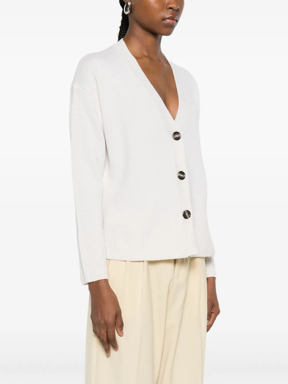  Solotre V-neck Cardigan - White 