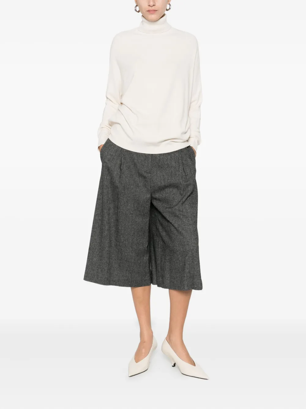 Solotre Roll-neck Sweater In Brown