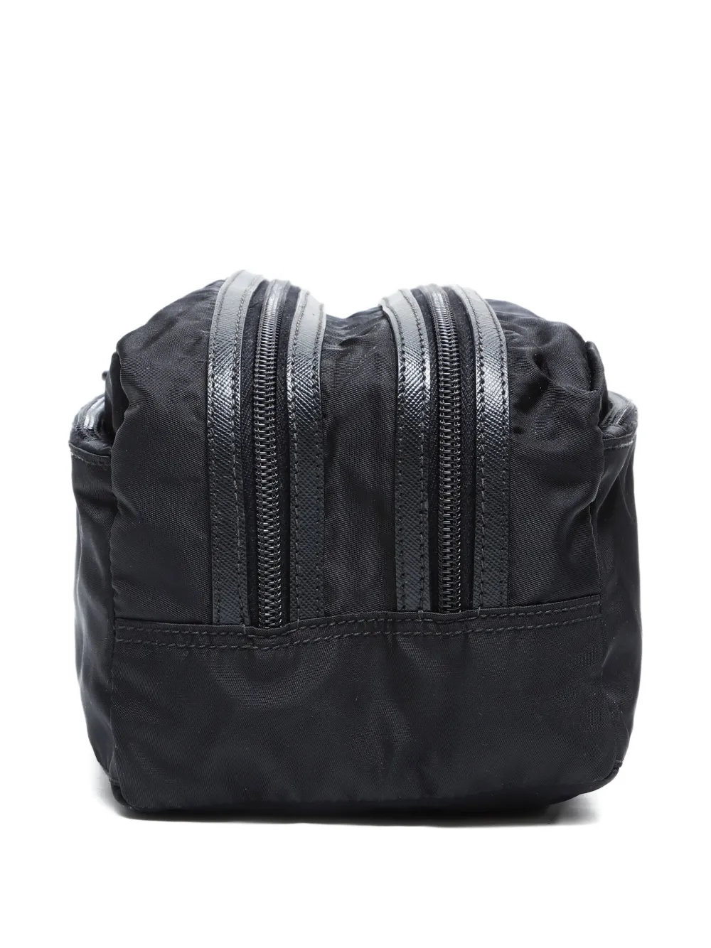 Pre-owned Prada 2015-2025s Triangle-logo Pouch In Black