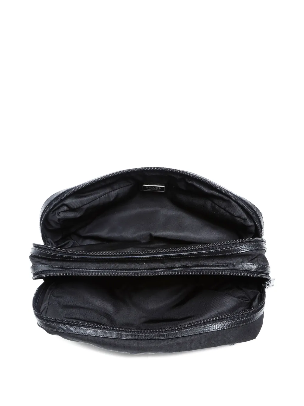 Pre-owned Prada 2015-2025s Triangle-logo Pouch In Black