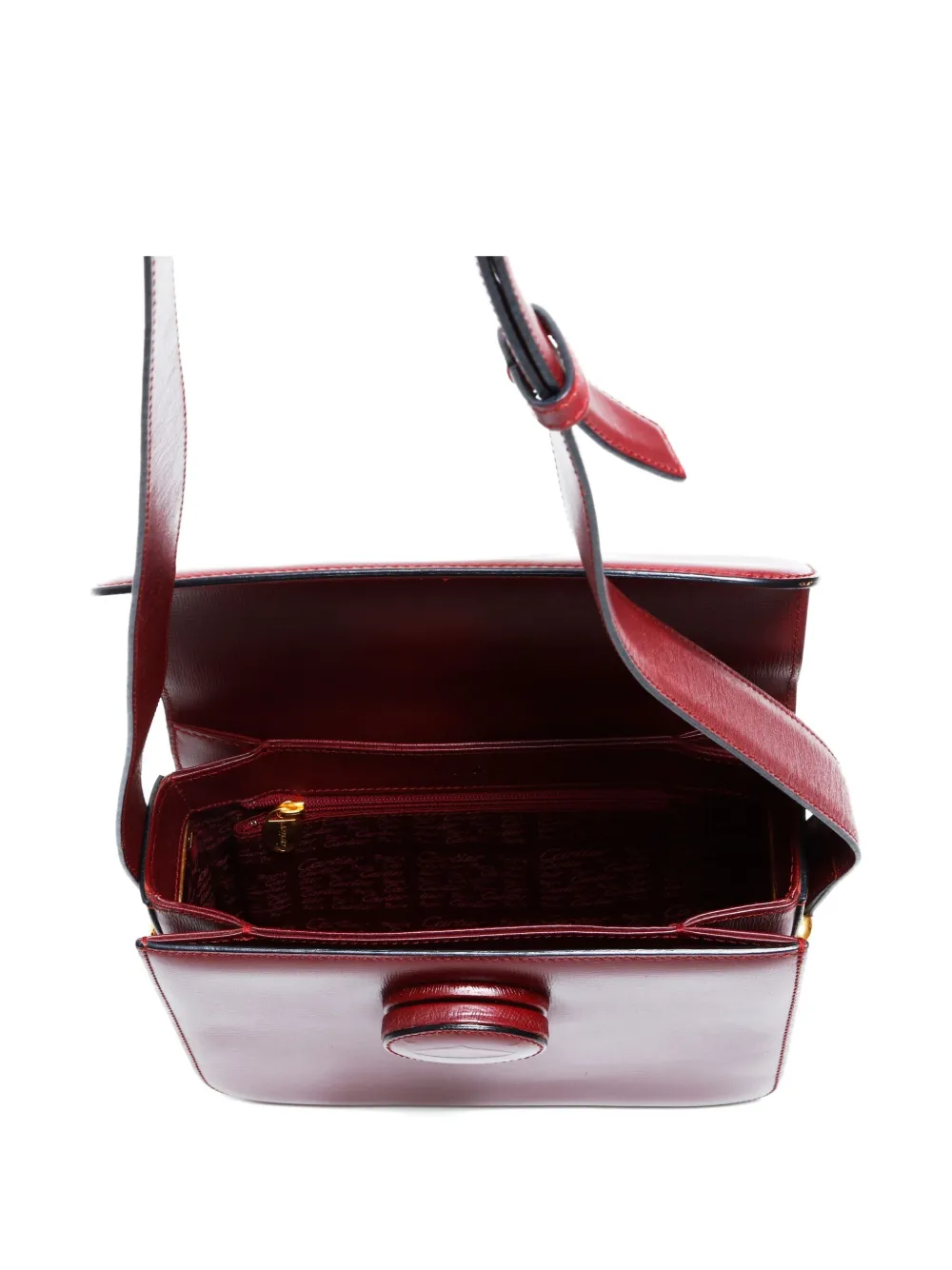 Pre-owned Cartier 2000-2010s Must De Shoulder Bag In Red
