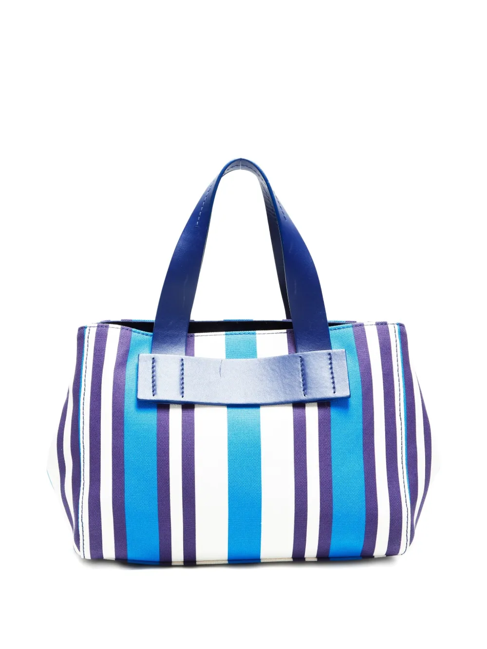 Pre-owned Miu Miu 2020-2025 Striped Handbag In Blue