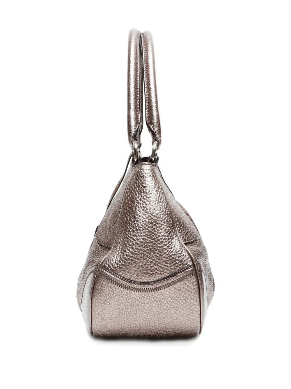 Pre-owned Prada 2000-2020 Metallic-finish Shoulder Bag In Silver