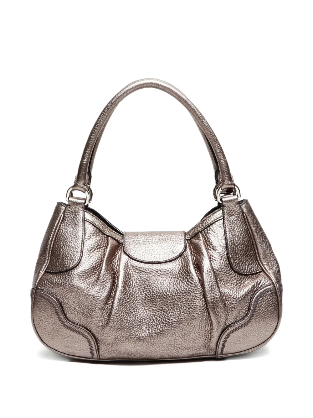Pre-owned Prada 2000-2020 Metallic-finish Shoulder Bag In Silver