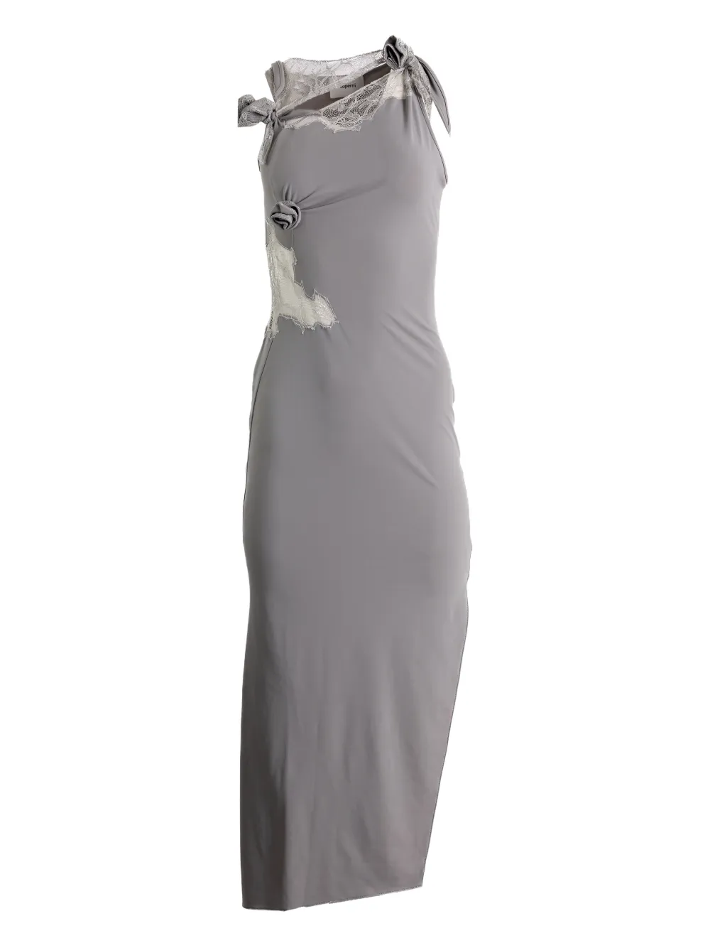 Coperni lace-detail midi dress - Grigio