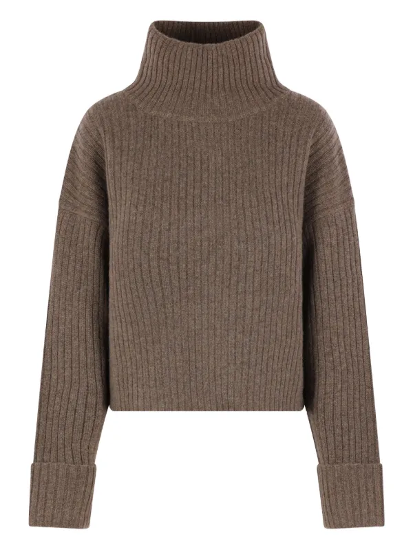 Le Kasha Ribbed Roll-neck Sweater in Brown