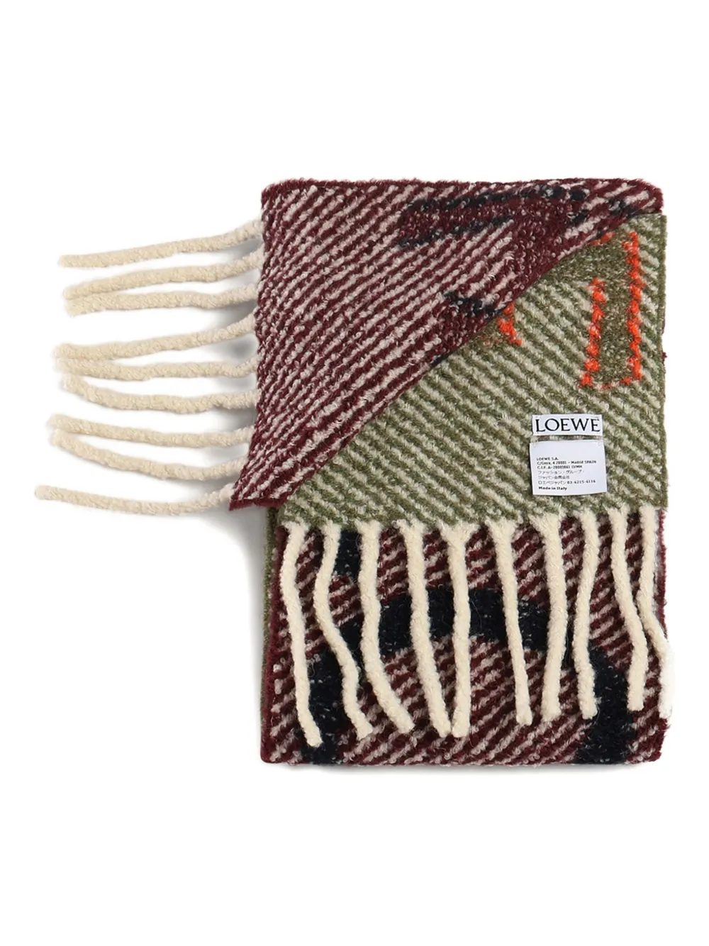 Loewe Wool And Alpaca Blend Scarf In Multi
