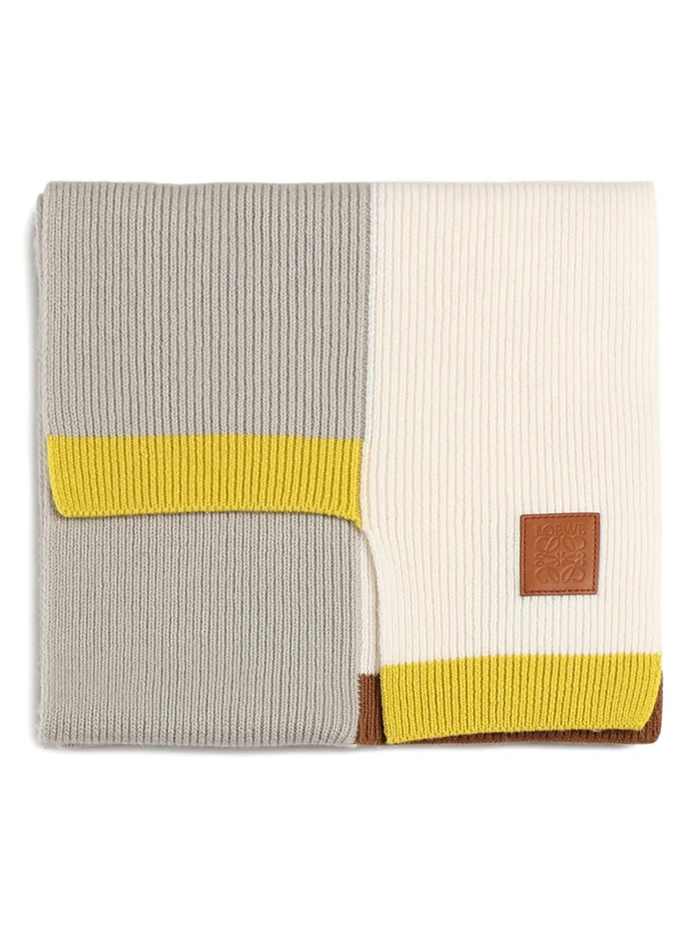 LOEWE colourblock ribbed scarf - Beige