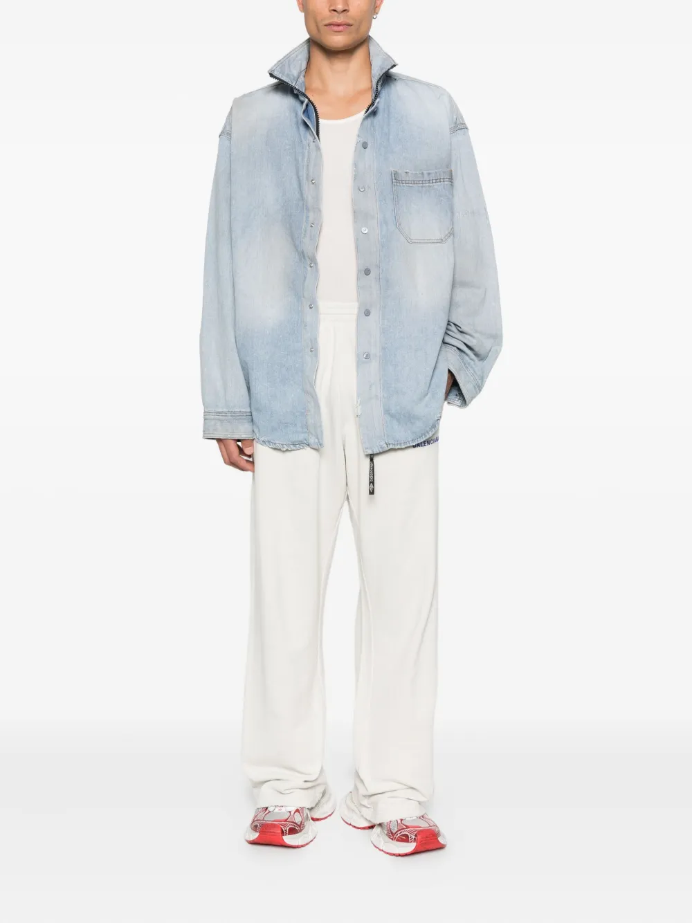 Balenciaga chest-pocket shirt - Blauw