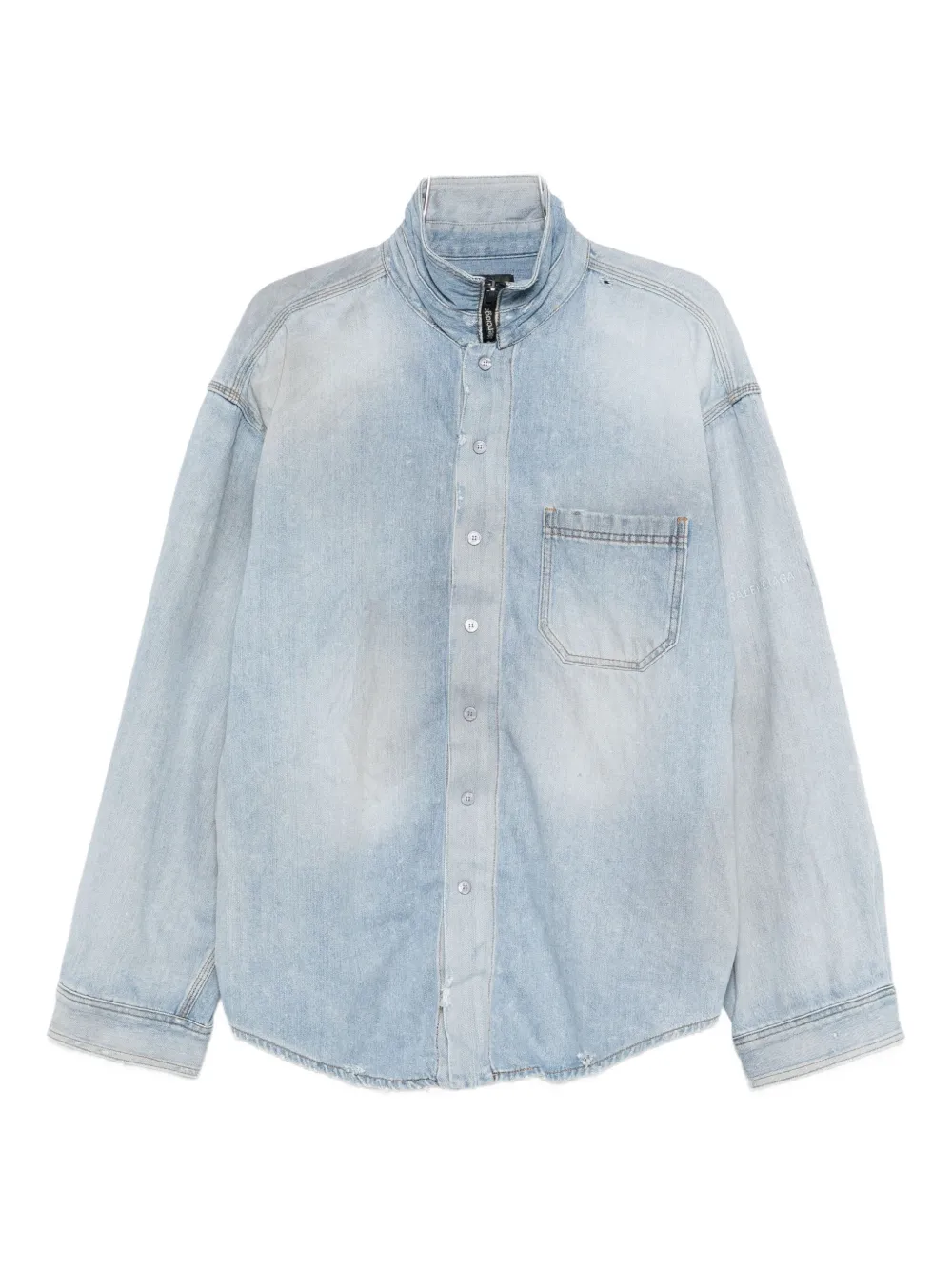 Balenciaga Chest-pocket Shirt In Blue